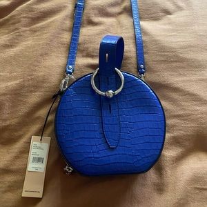 Rebecca Minkoff Blue Crocodile Leather Circle Bag